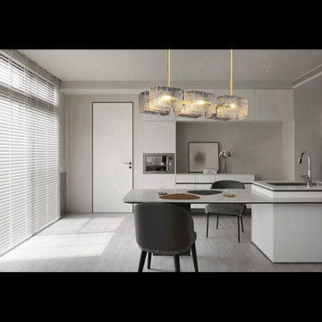 Lustra LED Moderna Luxury Sticla Valuri De Apa E14 x 6