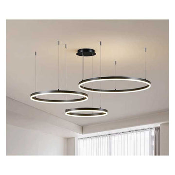 Lustra LED Negru 3cecuri 60cm+40cm+30cm cu Telecomanda wifi 2.4G lumina/rece/calda/neutra intensitate reglabila