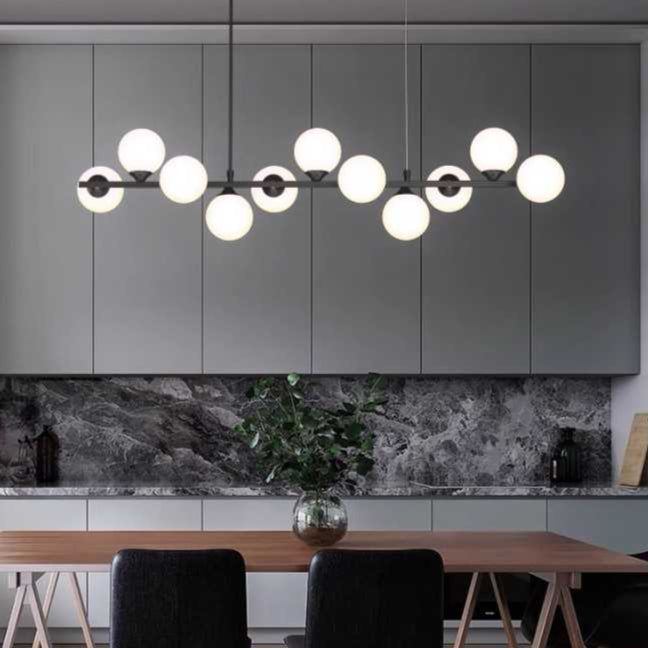 Lustra LED Negru cu 11 Glob Alb Mat G9 Becurile Nu Sunt Incluse