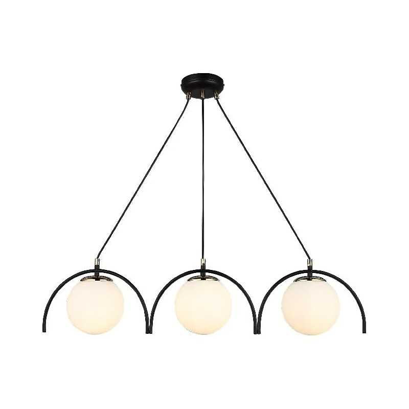 Lustra Negru cu 3 glob 3xE27 maxim 60W x3