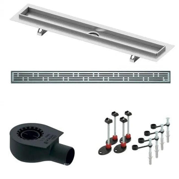 Pachet rigola dus cu grila Tece Drainbase 70cm grossmann.ro