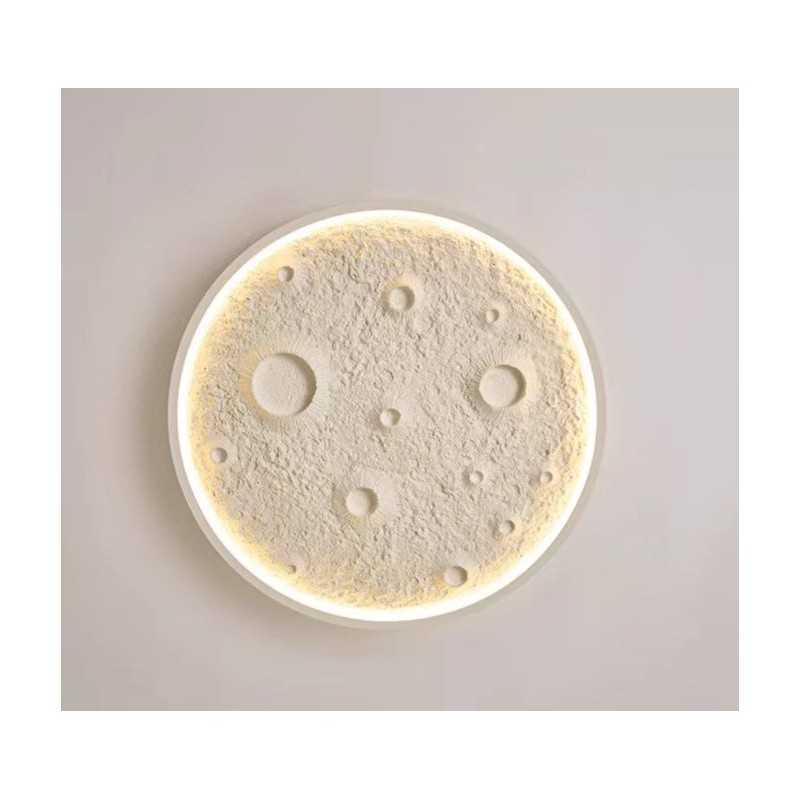 Plafoniera LED D40cm Forma De Luna cu RGB, Telecomanda lumina/rece/calda/neutra intensitate reglabila