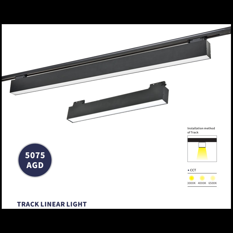 Proiector LED Sina Liniar NEGRU 48W 120cm 4000K Lumina neutra 220V