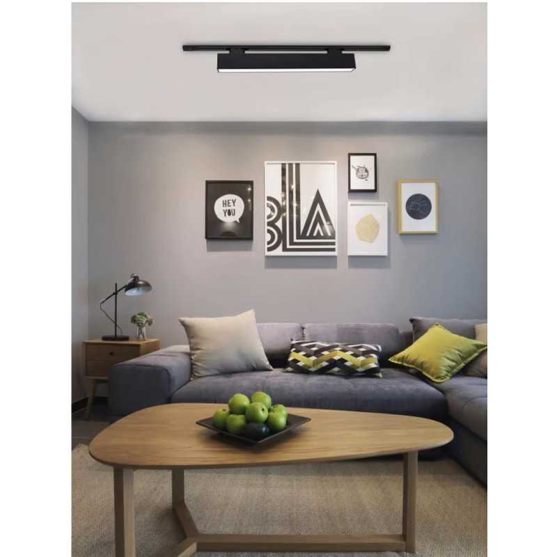 Proiector LED Sina Liniar NEGRU 48W 120cm 4000K Lumina neutra 220V
