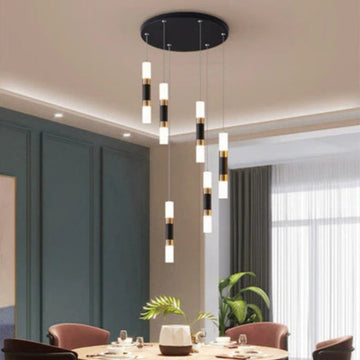 Lustra LED cu finisaje Black & Gold 40W