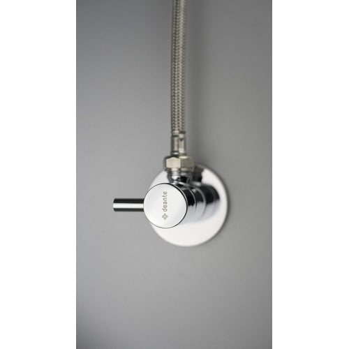 Robinet colțar, cu cap ceramic, 1/2" - 3/8" - rotund, Deante