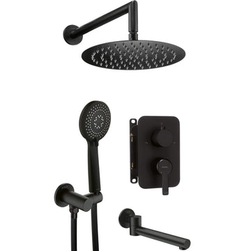 Recessed shower set with bath spout, Deante