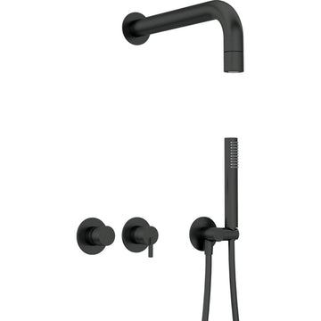Concealed shower set with fixed shower head - with horizontal mixer, Deante