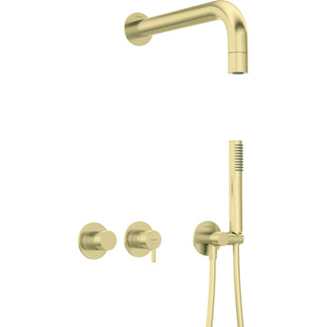 Concealed shower set with fixed shower head - with horizontal mixer, Deante