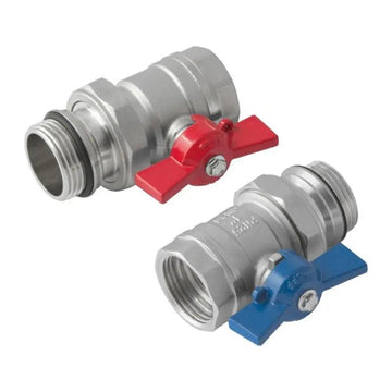 Set robineti cu racord olandez, KAN-therm, pentru incalzire in pardoseala cu agent termic, FI-FE, 1", 2 buc/set grossmann.ro