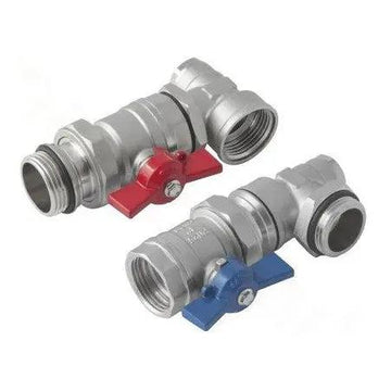 Set robineti de colt, cu bila, KAN-therm, pentru incalzire in pardoseala cu agent termic, FI-FE, 1", 2 buc/set grossmann.ro