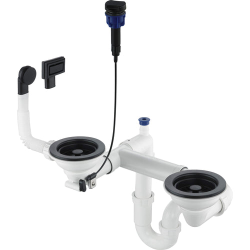 Granite sink trap, 1.5- and 2-bowl - Space-Saver, Deante
