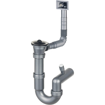 Sifon pentru chiuveta din inox, 1-cuvă - 2" rigole, Deante