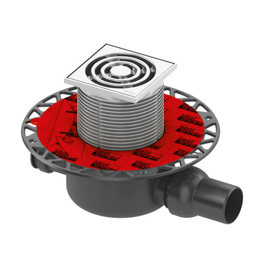 Sifon de pardoseala Tece drainpoint, 105 x 105 mm, iesire laterala Dn 40, cu flansa universala Seal System, 3601200 grossmann