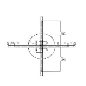 Street lighting pole arm, cross, galvanized steel, 4x100cm