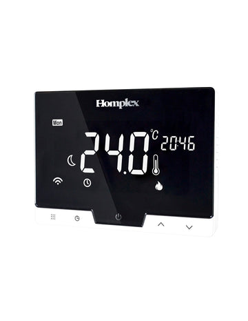Termostat inteligent wireless Homplex 19 negru programabil pentru centrala