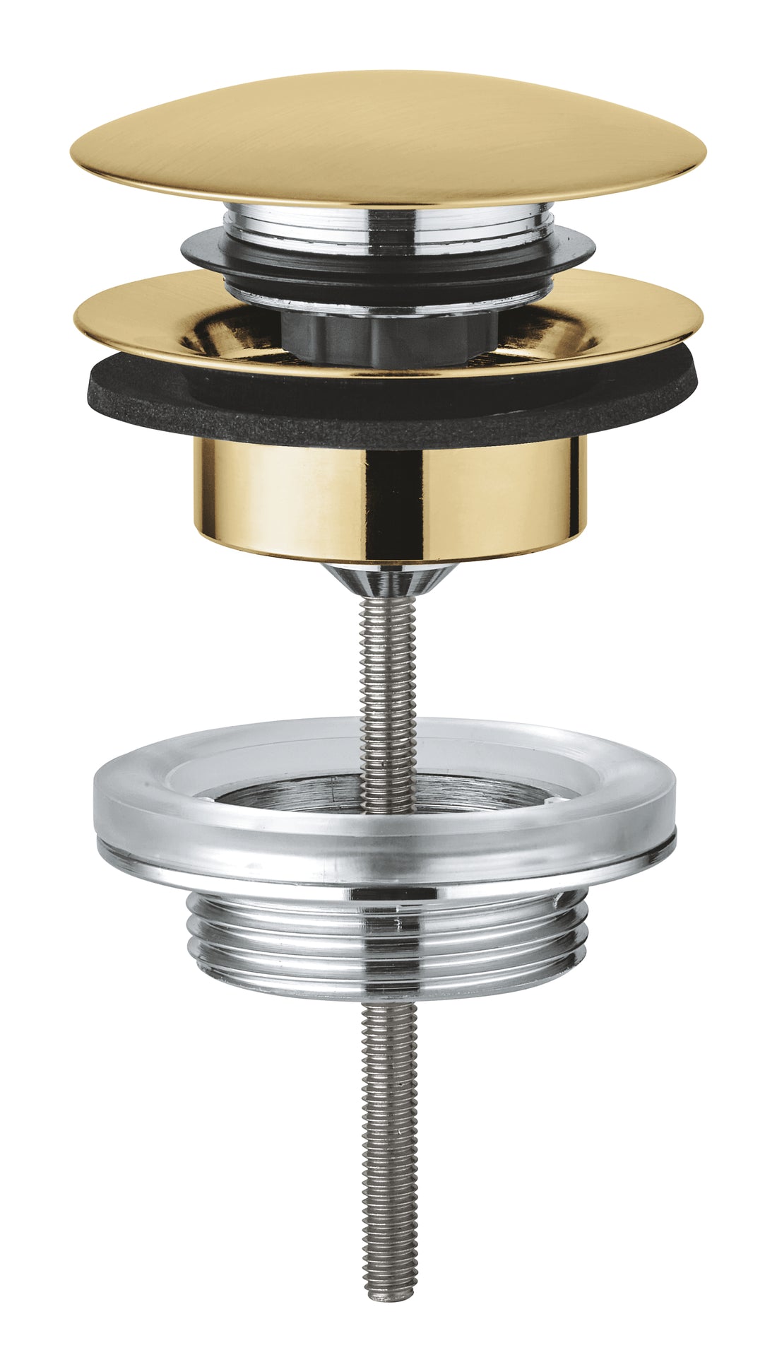 Ventil lavoar push to open Grohe 65807GN0, G1 1/4'', lungime ajustabila, mat, auriu