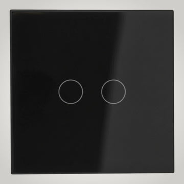 FATETA DE STICLA PT INTRERUPATOR TOUCH DUBLU NEGRU