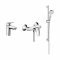 Set baterii 3 in 1 Hansgrohe Logis 100 cu baterie lavoar