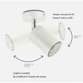Spot Rotund Reglabil Alb 3 X GU10 200mm