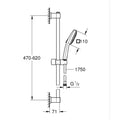 Set baterii baie GROHE Eurosmart M cu baterie lavoar, baterie cada si set dus Tempesta 100, crom - imagine 6