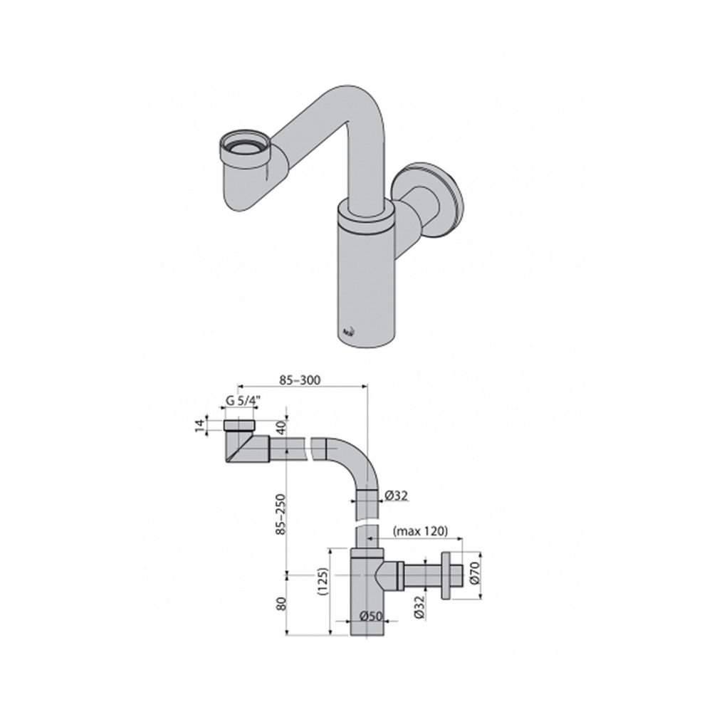 SIFON LAVOAR 1 1/4 TIP TUBULAR