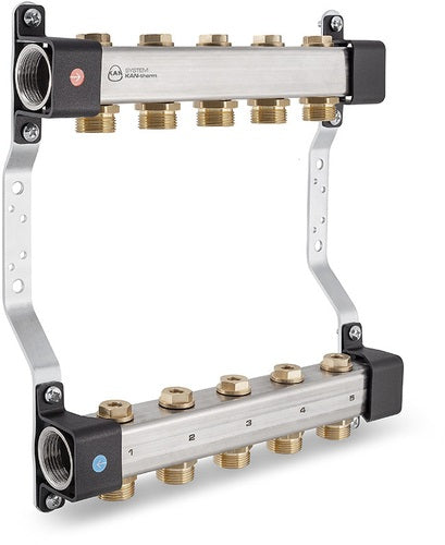 Distribuitor echipat KAN - therm, inox, filet interior, 6 cai, 1" grossmann