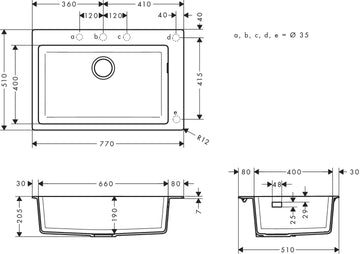 CHIUVETA BUCATARIE 1 CUVA S510-F660, CULOARE GRAPHITE BLACK