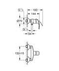 Set baterii baie GROHE Eurosmart cu baterie lavoar S-Size, baterie dus si set de dus Tempesta 100 cu bara - imagine 5