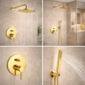 Sistem dus 6 in 1 Flusso cu baterie incastrata si finisaj auriu lucios Fdesign