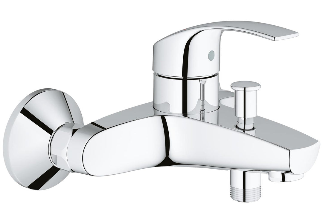 Set baterii baie GROHE Eurosmart M cu baterie lavoar, baterie cada si set dus Tempesta 100, crom