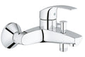 Set baterii baie GROHE Eurosmart M cu baterie lavoar, baterie cada si set dus Tempesta 100, crom - imagine 2