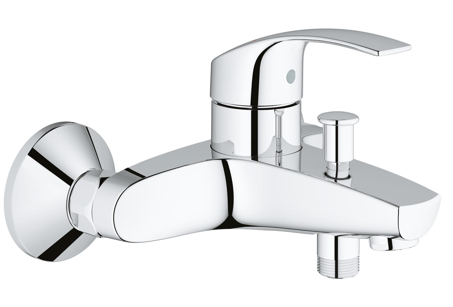 Set baterii baie GROHE Eurosmart M cu baterie lavoar, baterie cada si set dus Tempesta 100, crom - imagine 2
