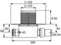 Sifon de pardoseala Tece drainpoint, 105 x 105 mm, iesire laterala Dn 40, cu flansa universala Seal System, 3601200 grossmann
