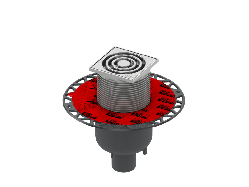 Sifon de pardoseala Tece drainpoint, 105 x 105 mm, iesire verticala Dn 50, cu flansa universala Seal System, 3601300 grossmann