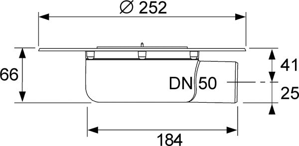Corp sifon de pardoseala Tece drainpoint, iesire laterala Dn 50, pentru terasa, cu flansa universala Seal System, 3601401 grossmann