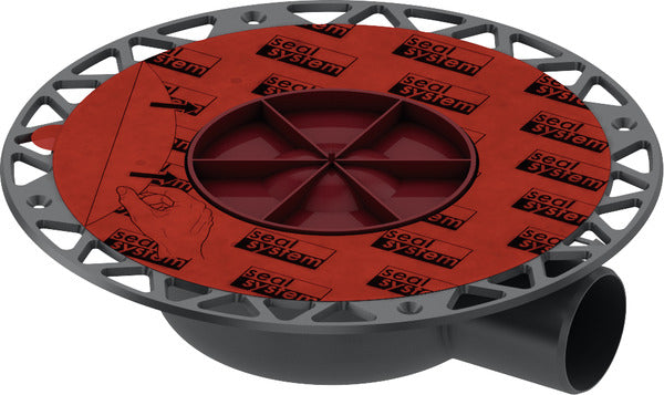Corp sifon de pardoseala Tece drainpoint, iesire laterala Dn 50, pentru terasa, cu flansa universala Seal System, 3601401 grossmann