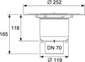 Corp sifon de pardoseala Tece drainpoint, iesire verticala Dn 70, cu flansa universala Seal System, 3603600 grossmann