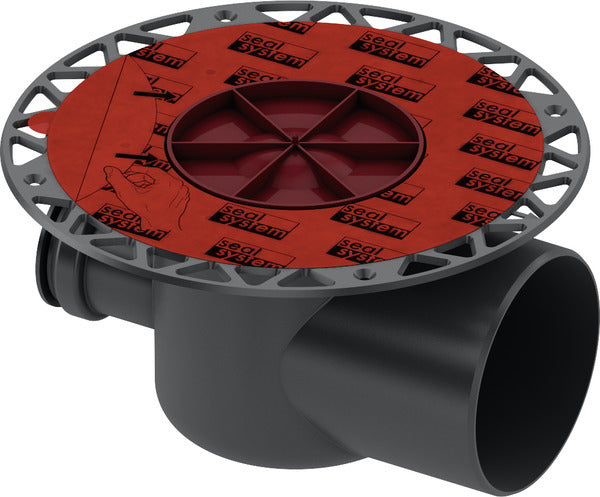 Corp sifon de pardoseala Tece drainpoint, iesire laterala Dn 100, cu flansa universala Seal System, 3607500 grossmann