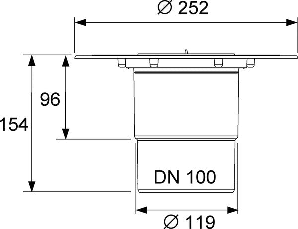 Corp sifon de pardoseala Tece drainpoint, iesire verticala Dn 100, cu flansa universala Seal System, 3607600 grossmann