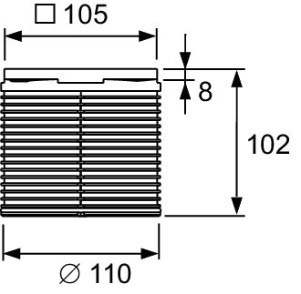 Inaltator cu grila Tece drainpoint S din plastic, 100 x100 mm, 3660001 grossmann