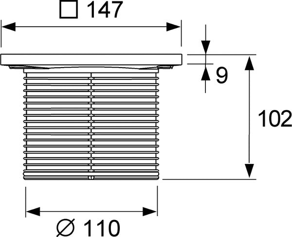Inaltator cu grila Tece drainpoint S din plastic, 150 x150 mm, 3660003 grossmann
