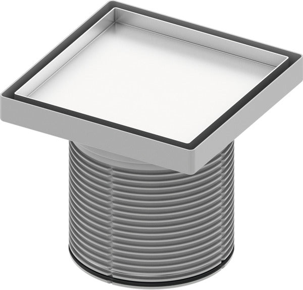 Inalțator cu grila Tece drainpoint S din otel inoxidabil, 150 x150 mm, design plate, 3660011 grossmann