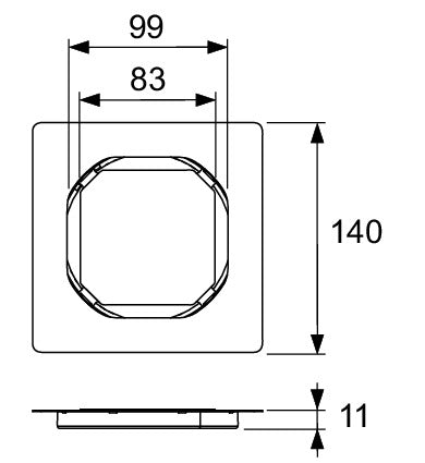 Rama Tece drainpoint S din otel inoxidabil, 100 x 100 mm, grila placabila cu ceramica/piatra naturala, 3660016 grossmann