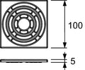 Grila de design Tece drainpoint S din otel inoxidabil, 100 x 100 mm, 3665002 grossmann