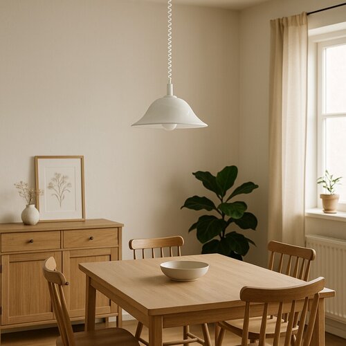Lustră pe cablu Alabastro 1xE27/60W/230V, geam alabastru alb Rabalux