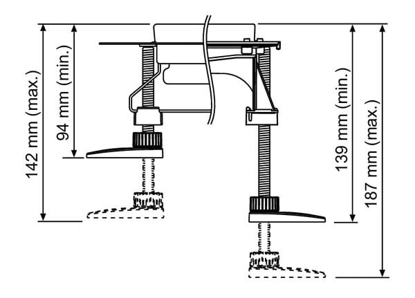 Tece Drainline picioare de montare a rigolei cm 660003