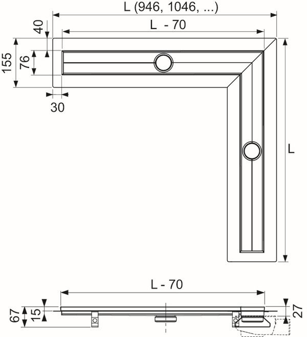 Tece Drainline rigola scurgere liniar 90 cm 610900