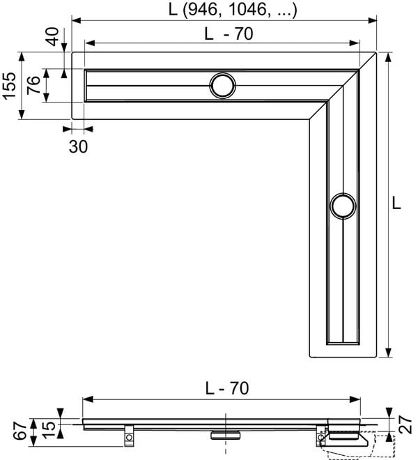 Tece Drainline rigola scurgere liniar 120 cm 611200