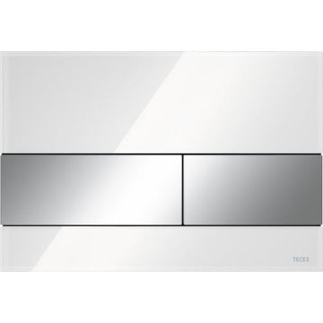 Tece Square buton de spălare pentru WC crom lucios-alb 9.240.802